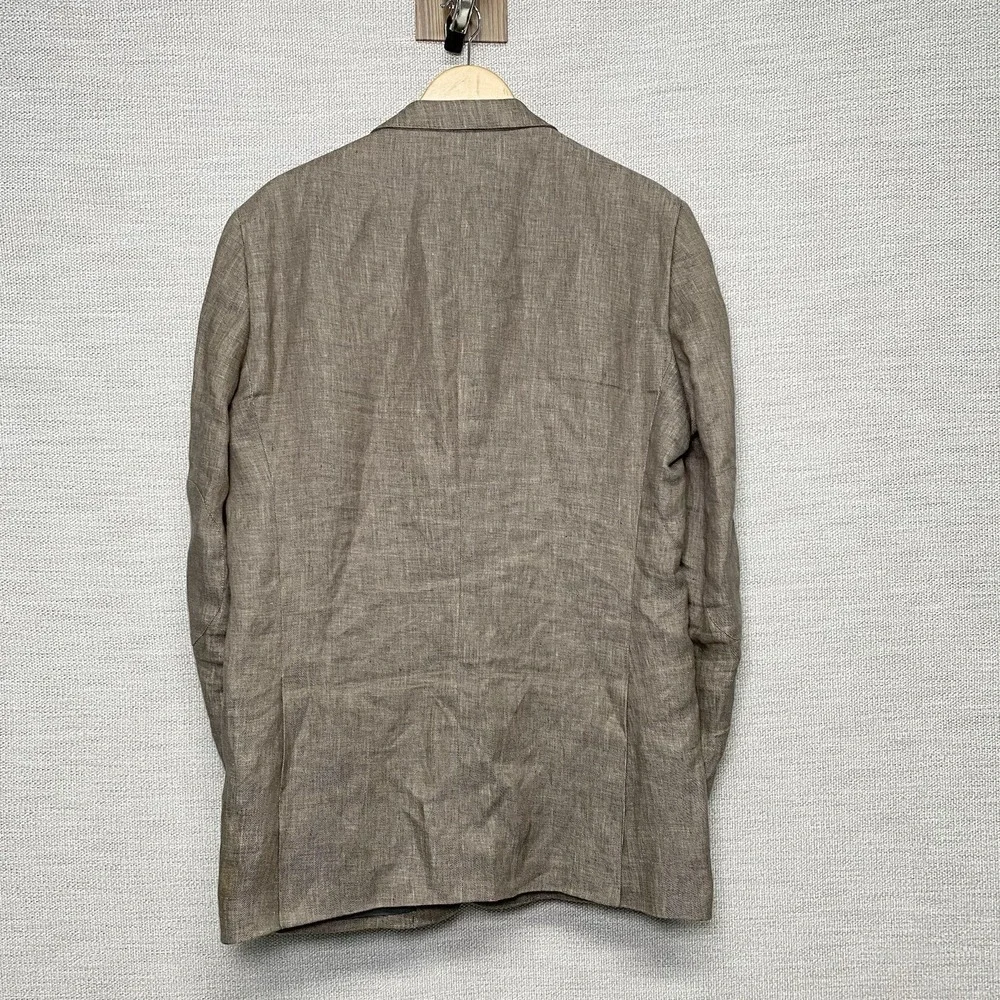Joe Joseph Abboud Blazer 42XL Linen 2B2V Slim Fit Peak Lapel Brown Taupe